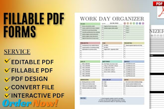 create fillable pdf form, clickable pdf, interactive ebook planner, docusign