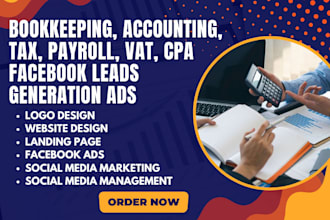 setup facebook leads generation ads for bookkeeping, accounting tax cpa leads