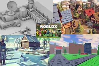 3d roblox map, low poly environment, roblox game, 3d low poly, roblox low poly