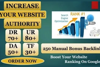 increase DR to 70 moz da powerful SEO link building