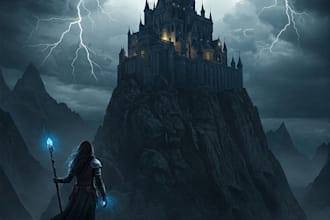 paint a professional fantasy book cover
