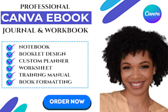 do canva ebook design custom planner journal design workbook and notebook design