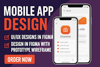 do modern mobile app UI UX design and prototype in figma