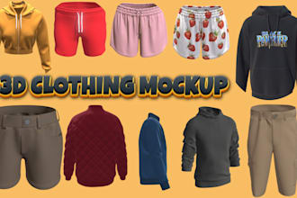 design 3d fashion, clo 3d clothing mockup, sewing pattern, stl, animation