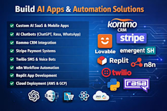 kommo crm stripe lovable emergent sh software app replit n8n twilio rasa hetzner