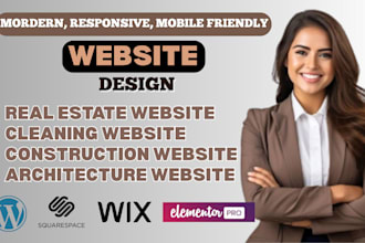 design beautiful construction, agent real estate, cleaning, wordpress website