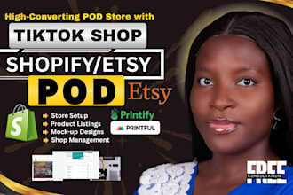 do shopify tiktok shop etsy print on demand with printify printful, tik tok shop
