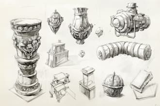 create pen and ink still life drawings and object illustrations