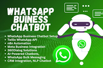 setup whatsapp business chatbot automation workflow twilio n8n meta 360dialog