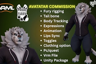 do custom vrchat avatar 3d furry model vtuber model nsfw 3d model animaze