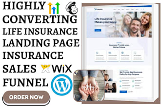 build life insurance landing page health insurance website insurance lead funnel