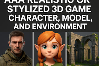do realistic 3d character, 3d game character, stylized 3d game character