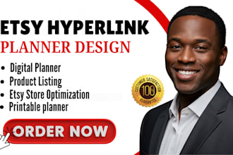 do hyperlinked planner printable planner etsy digital planner