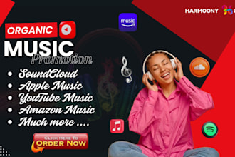 do organic amazon itunes soundcloud youtube deezer apple music promotion