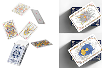 create custom card game design card game art playing card design card box mockup