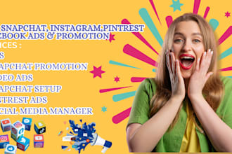 createsnapchat ads pintrest ads facebook ads manager snapchat promotion meta ads