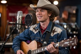 sing custom country song, male country pop americana love song male singer