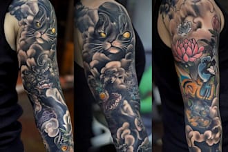 create a tattoo design of tattoo sleeve