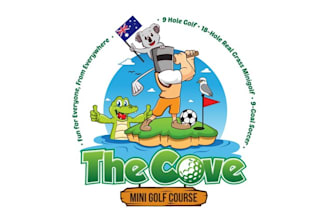 design animal cartoons playing golf logo