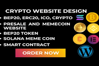 build crypto token website, memecoin website, presale ico website