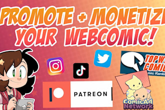 do webtoon promotion, webcomic in 24hrs superfast and be your series manager