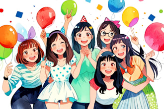 make a watercolor comic cover page design illustration