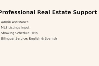 help with real estate tasks and mls input remotely