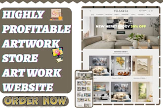 build artwork shopify store painting artist website museum photography website
