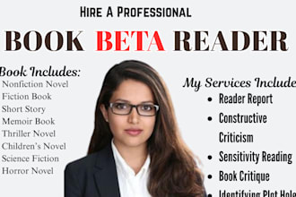 beta read, critique your poetry, memoir, fiction novel developmental book editor