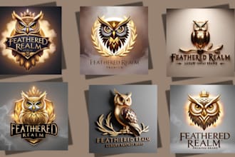 a luxury owl crown mascot logo for your brand or game