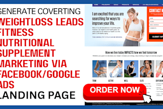 generate weightloss leads fitness nutritional supplement marketing via facebook