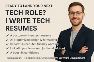 write IT tech project manager software engineering cybersecurity resume