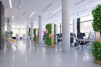 modern office interiors,coworking space, office equipment,3d layout plan, rhino