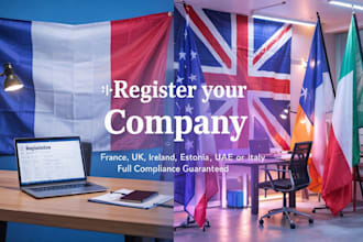 do company and vat registration for austria, US, estonia, UK, vat oss,tax return