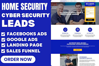 generate home security leads cyber security garage door locksmith cctv leads