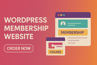 build a wordpress membership, course website with login and payment integration