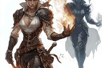 create a dnd art and d and d character for you