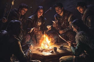 make a dnd character art and dnd party illustration