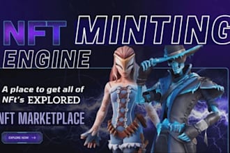 create a crypto, nft minting website, landing page, smart contract, crypto bot