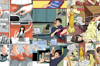 draw comic book comic book artist graphic novel comic page based on your script