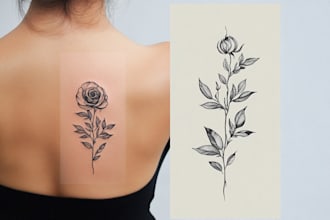 make beautiful line art tattoo design