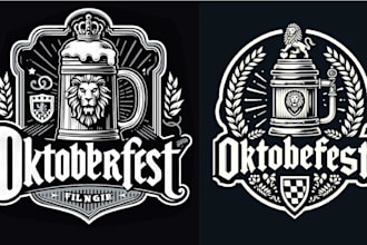 create hand drawn pub beer logo