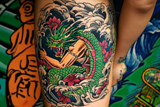 create tattoo japanese old school design