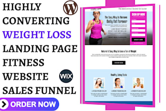 design weight loss landing page health fitness website weight loss sales funnel