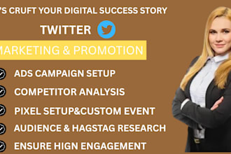 setup twitter ads campaign and  increase followers engagement