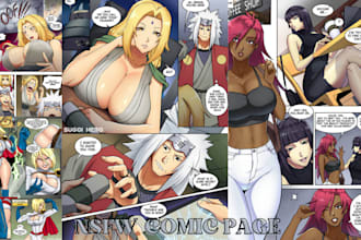draw nsfw comic page comic book artist graphics novel webtoon comic cover page