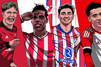 draw cartoon or vector art sport illustration fantasy football player soccer nba
