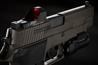 create high quality 3d game assets, weapons, accessories, and textured models