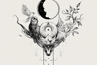 do your minimalist tattoo design in my art style
