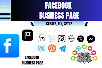 create social media pages, facebook business page and account setup
